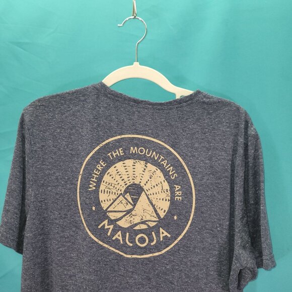 Maloja Heather Blue M T-Shirt With Mountain Design - Picture 7 of 9